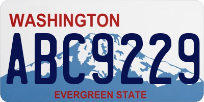 WA license plate ABC9229