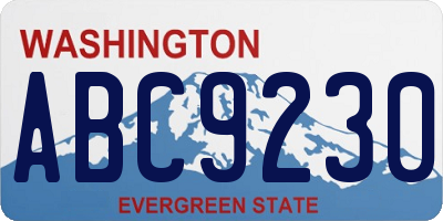 WA license plate ABC9230