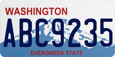 WA license plate ABC9235