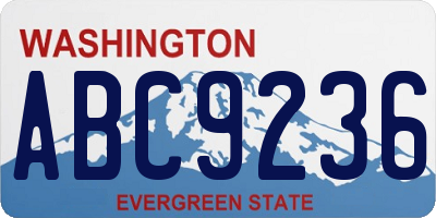 WA license plate ABC9236