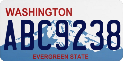 WA license plate ABC9238