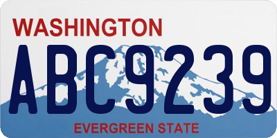 WA license plate ABC9239