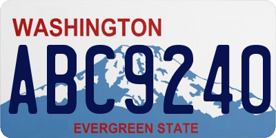 WA license plate ABC9240
