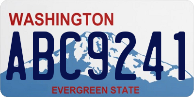 WA license plate ABC9241