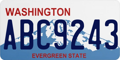 WA license plate ABC9243