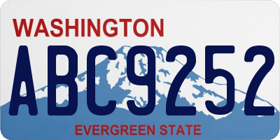 WA license plate ABC9252