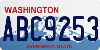 WA license plate ABC9253