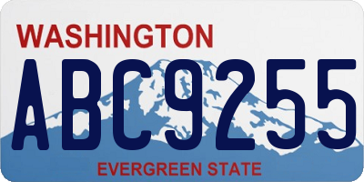 WA license plate ABC9255