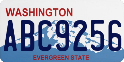 WA license plate ABC9256
