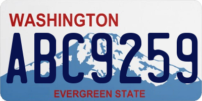 WA license plate ABC9259