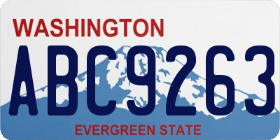 WA license plate ABC9263