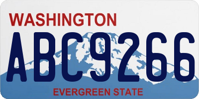 WA license plate ABC9266