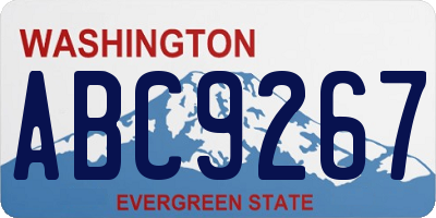 WA license plate ABC9267