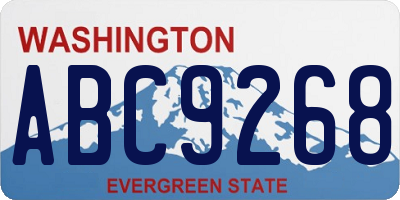 WA license plate ABC9268