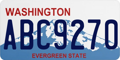 WA license plate ABC9270