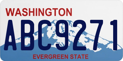 WA license plate ABC9271
