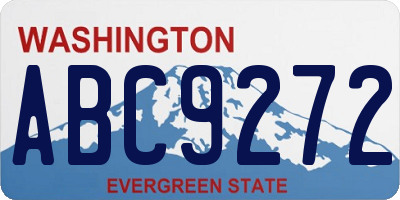 WA license plate ABC9272