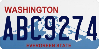 WA license plate ABC9274