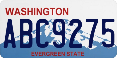 WA license plate ABC9275
