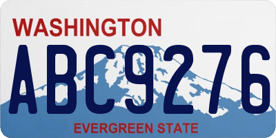 WA license plate ABC9276