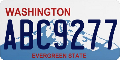 WA license plate ABC9277