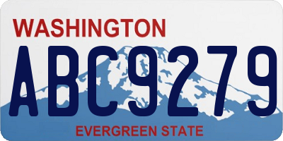 WA license plate ABC9279