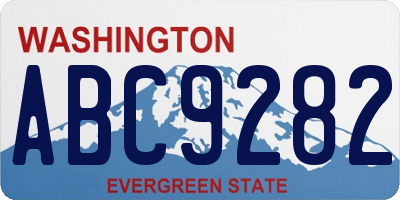 WA license plate ABC9282