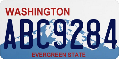 WA license plate ABC9284
