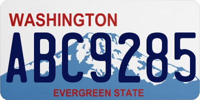 WA license plate ABC9285
