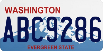 WA license plate ABC9286