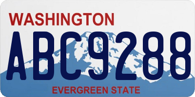 WA license plate ABC9288