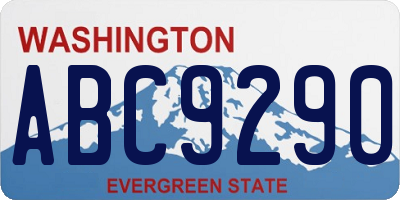 WA license plate ABC9290