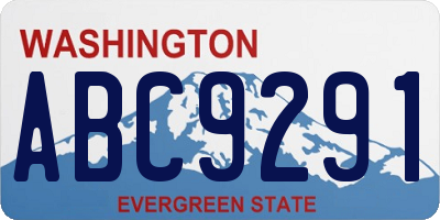 WA license plate ABC9291