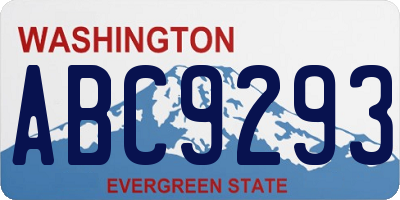 WA license plate ABC9293