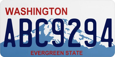 WA license plate ABC9294