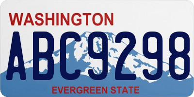 WA license plate ABC9298