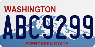 WA license plate ABC9299