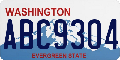 WA license plate ABC9304
