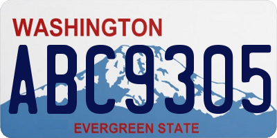 WA license plate ABC9305