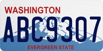 WA license plate ABC9307