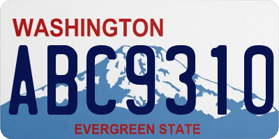 WA license plate ABC9310