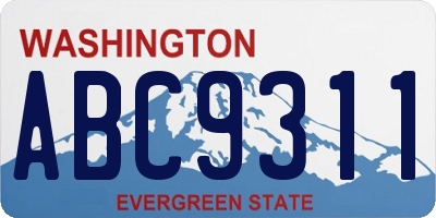 WA license plate ABC9311
