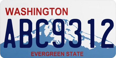 WA license plate ABC9312