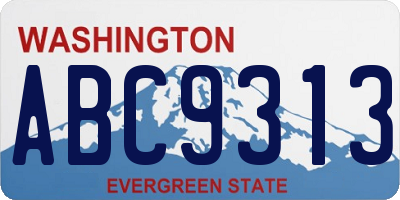 WA license plate ABC9313