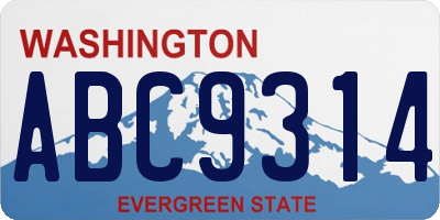 WA license plate ABC9314