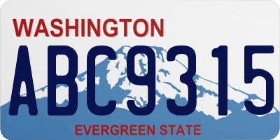 WA license plate ABC9315