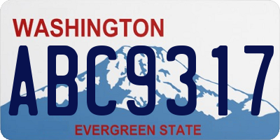 WA license plate ABC9317