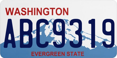 WA license plate ABC9319