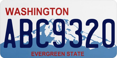 WA license plate ABC9320