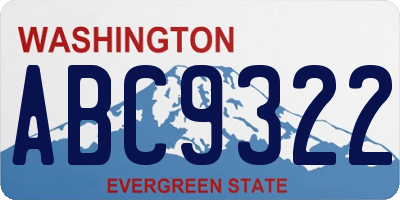 WA license plate ABC9322